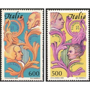 ITALIA - 1985 - Europa: Anno europeo della musica - 2 v.