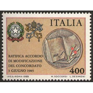 ITALIA - 1985 - Ratifica del Concordato - 1 v.