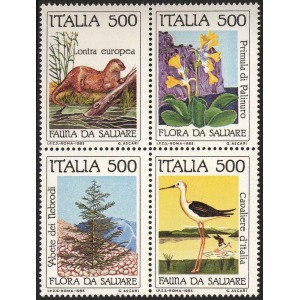 ITALIA - 1985 - Salvaguardia della natura - 4 v. in blocco