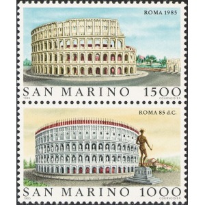 SAN MARINO - 1985 - Vedute di Roma - 2 v. in coppia