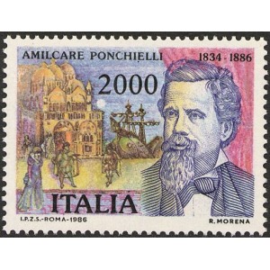ITALIA - 1986 - 100° della morte di Amilcare Ponchielli - 1 v.