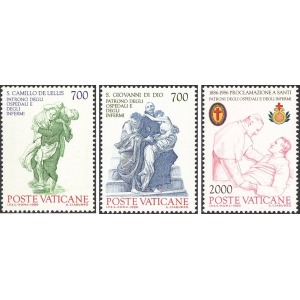 VATICANO - 1986 - 100° della proclamazione dei Santi Camillo De Lellis e Giovanni Di Dio - 3 v.