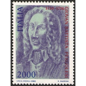 ITALIA - 1986 - 250° della morte di Giovan Battista Pergolesi - 1 v.