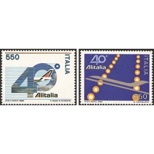 ITALIA - 1986 - 40° dell'Alitalia - 2 v.