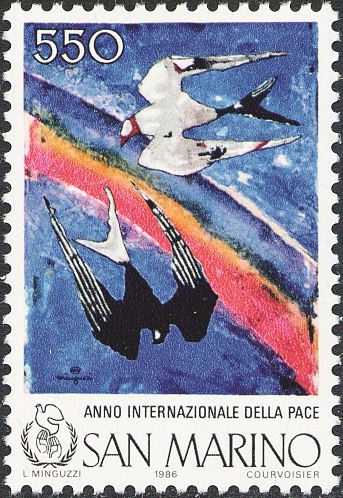 1986 Anno internazionale della pace 1 v. San Marino SAN MARINO - 1986 - Anno internazionale della pace - 1 v.