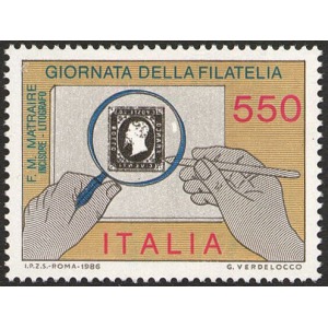ITALIA - 1986 - Giornata della filatelia: Francesco Maria Matraire - 1 v.
