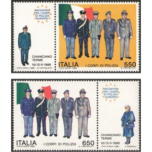 ITALIA - 1986 - Incontro tra i Corpi di Polizia europei - 2 v.