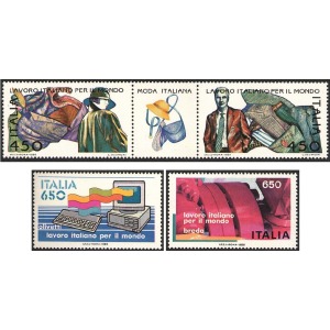 ITALIA - 1986 - Lavoro italiano nel mondo VII serie - 4 v. 2 in coppia + 2 singoli