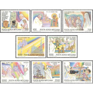 VATICANO - 1986 - Posta Aerea: i viaggi di Papa Giovanni Paolo II nel 1983-84 - 8 v.