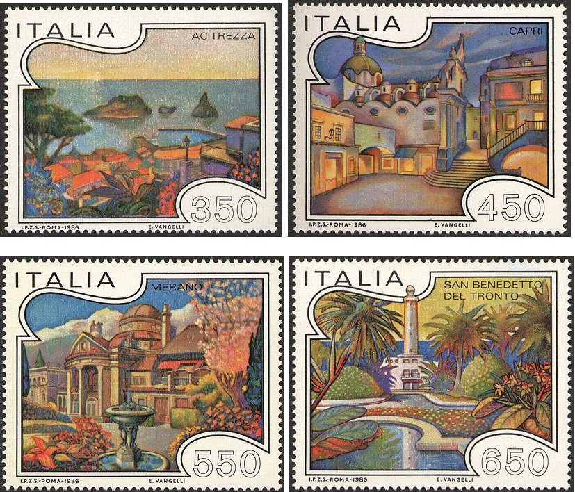 1986 Turistica XIII serie 4 v. Italia ITALIA - 1986 - Turistica XIII serie - 4 v.
