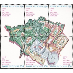 VATICANO - 1986 - Veduta della Città del Vaticano - 6 v. in blocco
