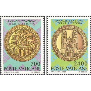 VATICANO - 1987 - 800° dell'evangelizzazione della Lettonia - 2 v.