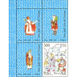 VATICANO - 1987 - 900° della traslazione delle reliquie di San Nicola - 3 v. ad angolo con 3 bandelle da BF
