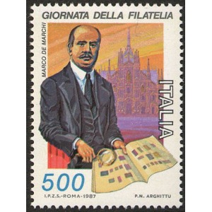 ITALIA - 1987 - Giornata della filatelia: la collezione De Marchi - 1 v.