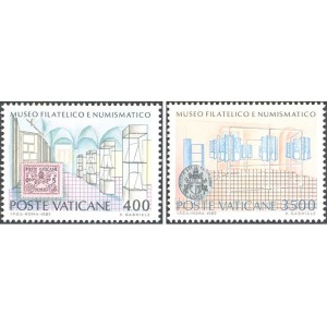 VATICANO - 1987 - Inaugurazione del Museo Filatelico e Numismatico del Vaticano - 2 v.