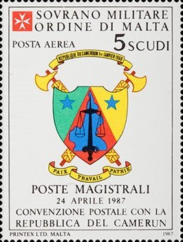 1987 Posta Aerea Convenzione postale con il Camerun 1 v. S.M.O.M. SMOM S.M.O.M. - 1987 - Posta Aerea: Convenzione postale con il Camerun - 1 v.