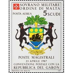 S.M.O.M. - 1987 - Posta Aerea: Convenzione postale con il Gabon - 1 v.