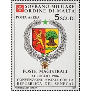 S.M.O.M. - 1987 - Posta Aerea: Convenzione postale con il Senegal - 1 v.