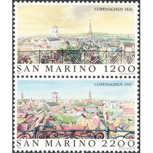 SAN MARINO - 1987 - Vedute di Copenaghen - 2 v. in coppia