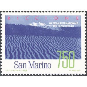 SAN MARINO - 1988 - 40° Fiera del francobollo San Marino-Riccione - 1 v.