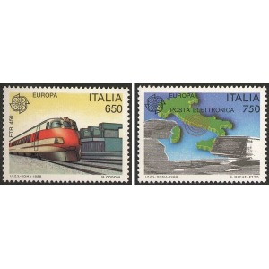 ITALIA - 1988 - Europa: Mezzi di trasporto e comunicazione - 2 v.
