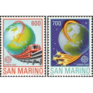 SAN MARINO - 1988 - Europa: Mezzi di trasporto e comunicazione - 2 v.