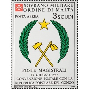 S.M.O.M. - 1988 - Posta Aerea: Convenzione postale con il Congo - 1 v.