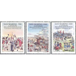 SAN MARINO - 1989 - 200° della Rivoluzione Francese - 3 v.