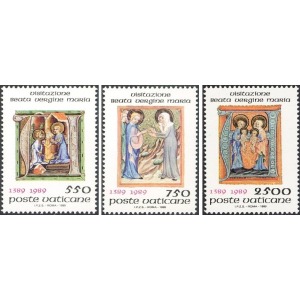 VATICANO - 1989 - 600° della Festa della Visitazione - 3 v.