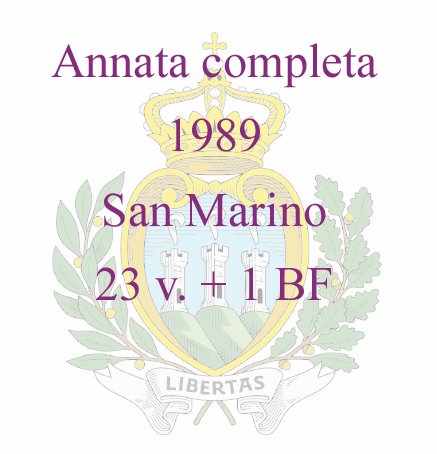 1989 Annata completa 23 v. 1 BF San Marino SAN MARINO - 1989 - Annata completa - 23 v. + 1 BF