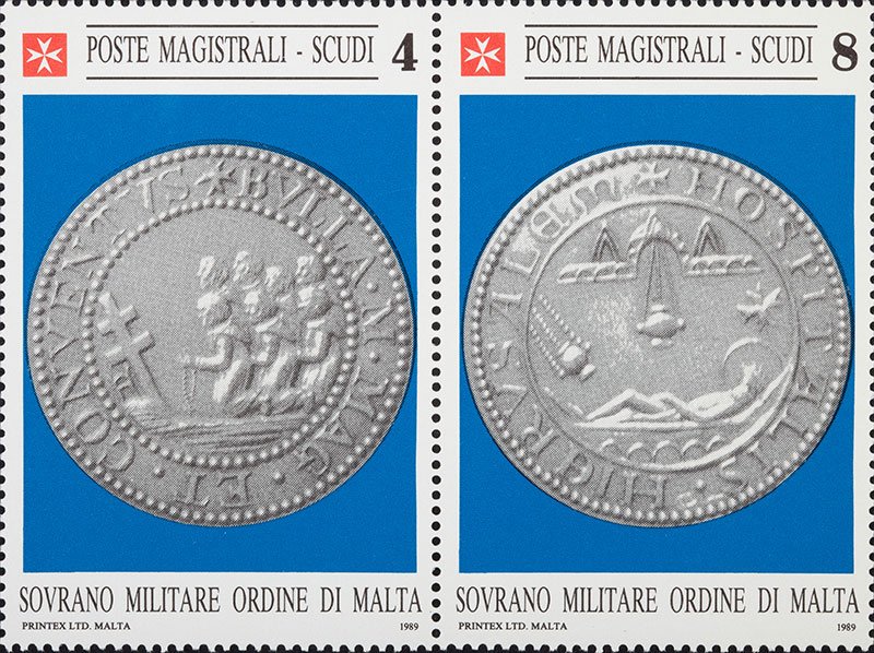 1989 Bolla plumbea magistrale del XII secolo 2 v. in coppia S.M.O.M. SMOM S.M.O.M. - 1989 - Bolla plumbea magistrale del XII secolo - 1 MF da 8 coppie