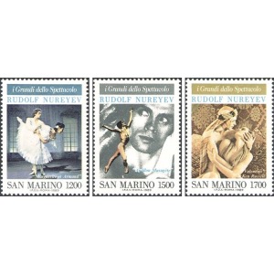 SAN MARINO - 1989 - I grandi dello spettacolo II serie, Rudolf Nureyev - 3 v.