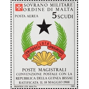 S.M.O.M. - 1989 - Posta Aerea: Convenzione postale con la Guinea Bissau - 1 v.