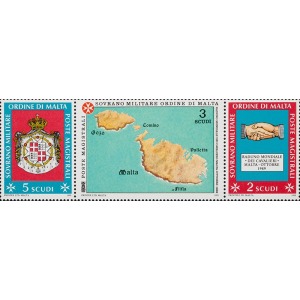 S.M.O.M. - 1989 - Raduno mondiale dei Cavalieri dell'Ordine di Malta - 1 MF da 10 trittici