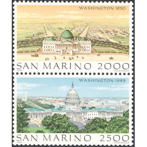 SAN MARINO - 1989 - Vedute di Washington - 2 v. in coppia
