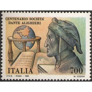 ITALIA - 1990 - 100° della Società Nazionale Dante Alighieri - 1 v.