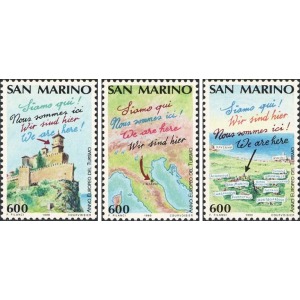 SAN MARINO - 1990 - Anno europeo del turismo - 3 v.