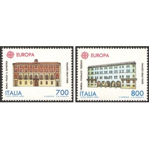 ITALIA - 1990 - Europa: Edifici postali di ieri e di oggi - 2 v.