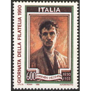 ITALIA - 1990 - Giornata della filatelia: Corrado Mezzana - 1 v.