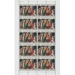 SAN MARINO - 1990 - Natale - 1 MF da 10 coppie