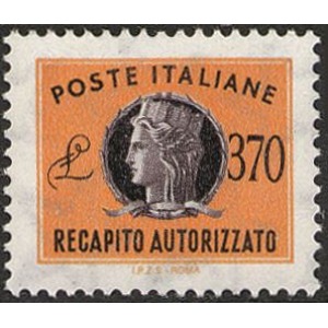 ITALIA - 1990 - Recapito Autorizzato: Italia Turrita formato ridotto 370 L. (fil. stelle) - 1 v.