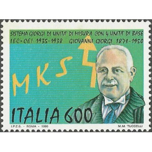ITALIA - 1990 - VARIETÀ Sistema MKS-Giorgi 1874 anziché 1871 - 1 v.