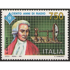 ITALIA - 1991 - 100° della Radio: Luigi Galvani - 1 v.