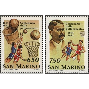 SAN MARINO - 1991 - 100° della pallacanestro - 2 v.