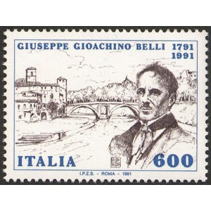 ITALIA - 1991 - 200° della nascita di Giuseppe Gioachino Belli - 1 v.