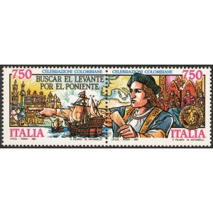 ITALIA - 1991 - 500° della scoperta dell'America - 2 v. in coppia