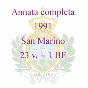 SAN MARINO - 1991 - Annata completa - 23 v. + 1 BF