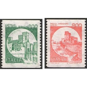 ITALIA - 1991 - Castelli d'Italia per distributori automatici 600 L. e 800 L. - 2 v.