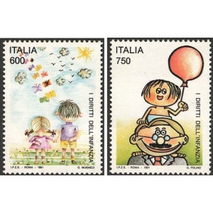 ITALIA - 1991 - Convenzione sui diritti dell'infanzia - 2 v.