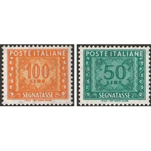 ITALIA - 1991 - Segnatasse: Cifra 50 L. e 100 L. I.P.Z.S. - 2 v.
